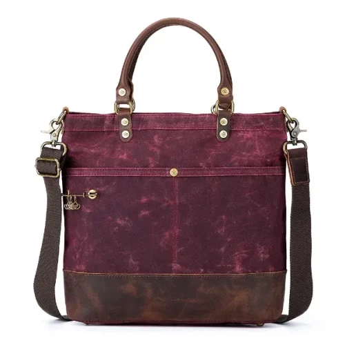 Torba projektowa Della Q Canvas tote 34x30x18cm czerwony