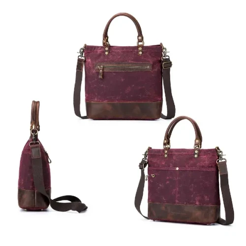 Torba projektowa Della Q Canvas tote 34x30x18cm czerwona