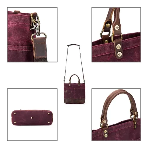 Torba projektowa Della Q Canvas tote 34x30x18cm czerwona
