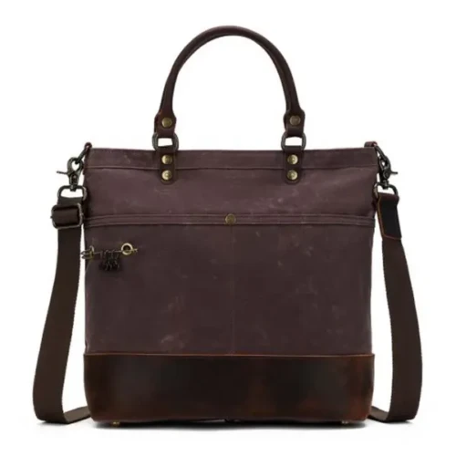 Torba projektowa Della Q Canvas tote 38x34x12cm brązowy