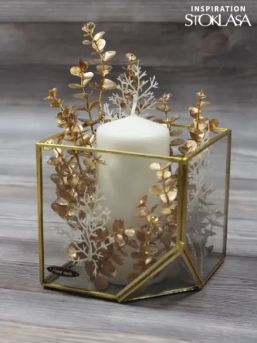 Etykieta "Hand made" drewno 6x27mm, biały