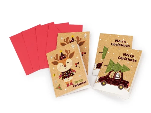Zestaw 4szt mini kartek świątecznych z kopertami, 930823_3