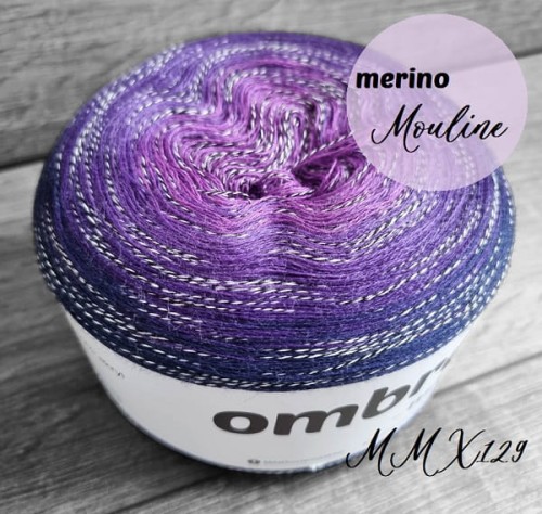 włóczka ombre merino mouline mmx129 1200m 4 nitki fioletowy motek gradient Mila Druciarnia
