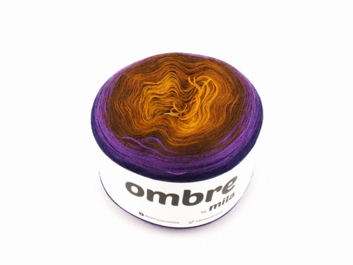 motek włóczki ombre merino mm26 fioletowo złota kolorystyka Mila Druciarnia