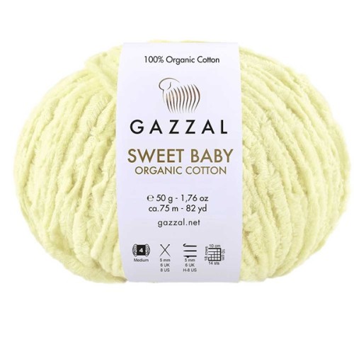 Włóczka Gazzal Sweet Baby Organic Cotton 2609 żółty