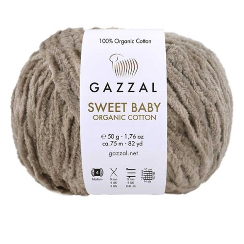 Włóczka Gazzal Sweet Baby Organic Cotton 2604 brązowy