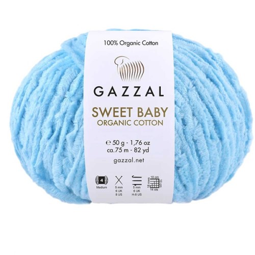 Włóczka Gazzal Sweet Baby Organic Cotton 2608 błękitny