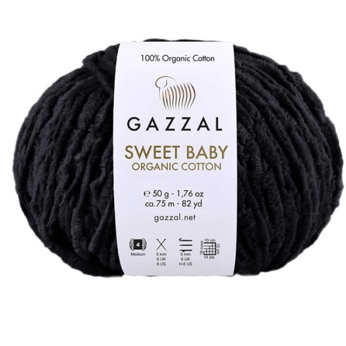 Włóczka Gazzal Sweet Baby Organic Cotton 2603 czarny