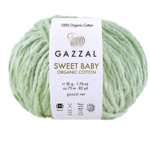 Włóczka Gazzal Sweet Baby Organic Cotton 2606 miętowy