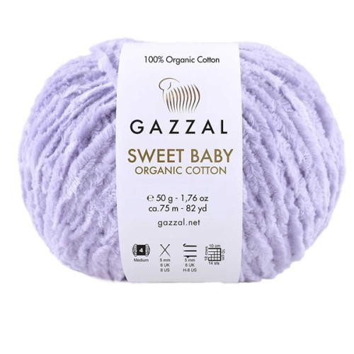 Włóczka Gazzal Sweet Baby Organic Cotton 2614 lawendowy