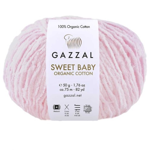 Włóczka Gazzal Sweet Baby Organic Cotton 2613 jasny róż