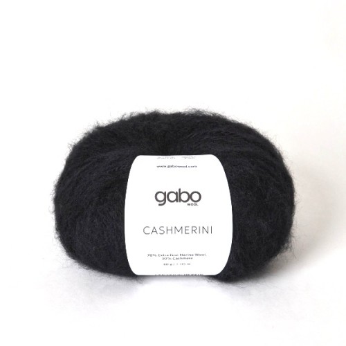 Włóczka GABO WOOL CASHMERINI 500 czerń