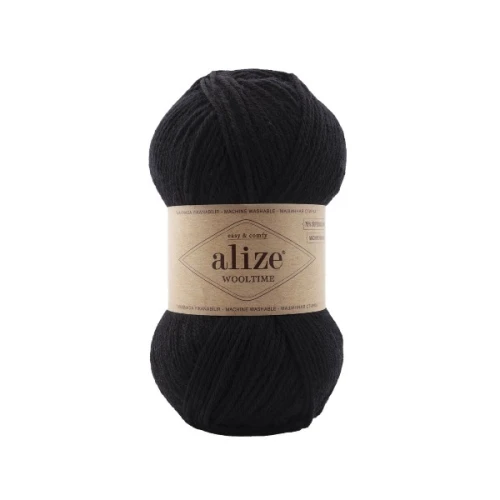 Włóczka Alize Wooltime 60 czarny