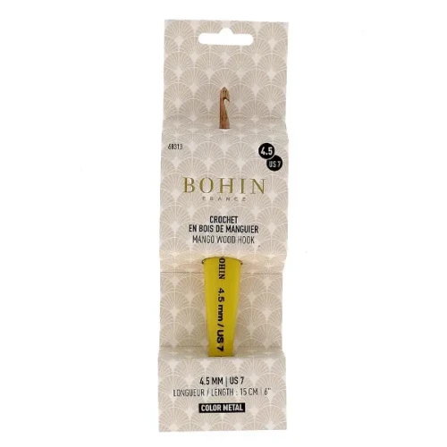 Szydełko Bohin z drewna mango, rozmiar 4.5 mm