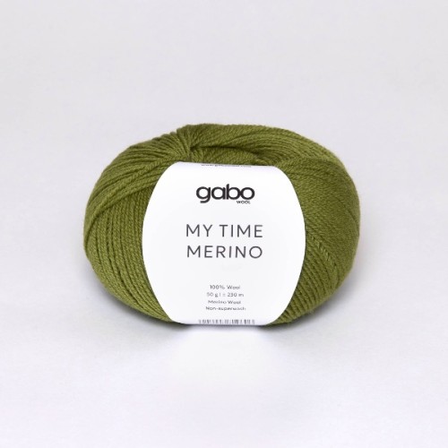 Włóczka GABO WOOL My Time Merino 9612 oliwkowa zieleń, merynos, z merynosa