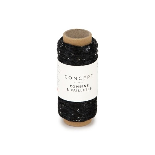 Włóczka Katia Concept COMBINE &amp; PAILLETES, 54 czarny
