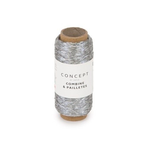 Włóczka Katia Concept COMBINE &amp; PAILLETES, 55 perłowy jasnoszary