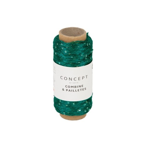 Włóczka Katia Concept COMBINE &amp; PAILLETES, 57 szmaragdowy