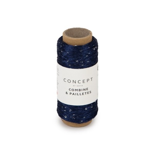 Włóczka Katia Concept COMBINE &amp; PAILLETES, 62 granatowy