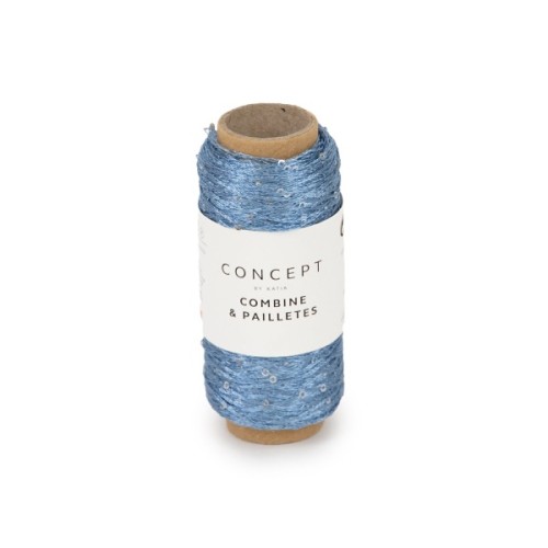 Włóczka Katia Concept COMBINE &amp; PAILLETES, 63 niebieski