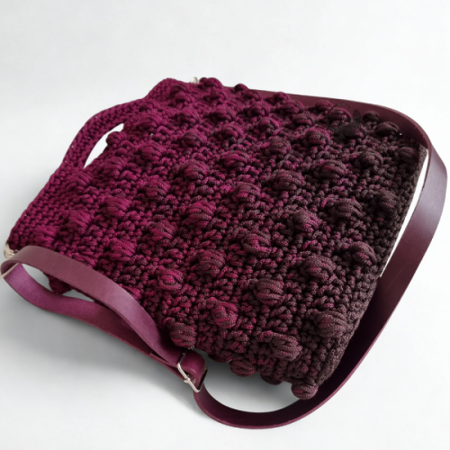 Wzór na torebkę PUFFYBAG od Calu Art ZE SZNURKA POLIESTROWEGO OMBRE BY MILA