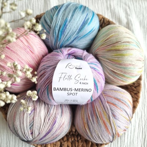 Włóczka Rellana Flotte Socke 4f. Bambus-Merino Spot 3165
