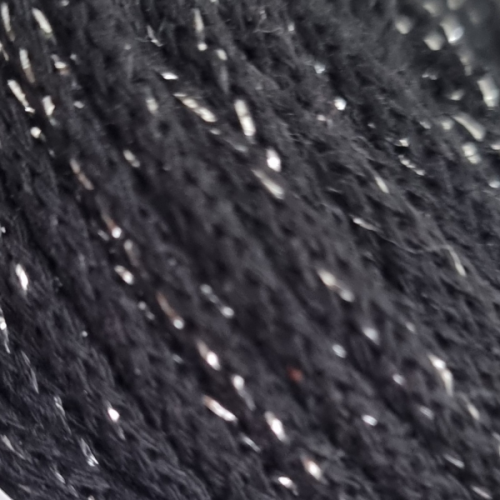 Sznurek 5 mm PREMIUM COTTON GLITTER, 50m PCG105 CZARNE SREBRO