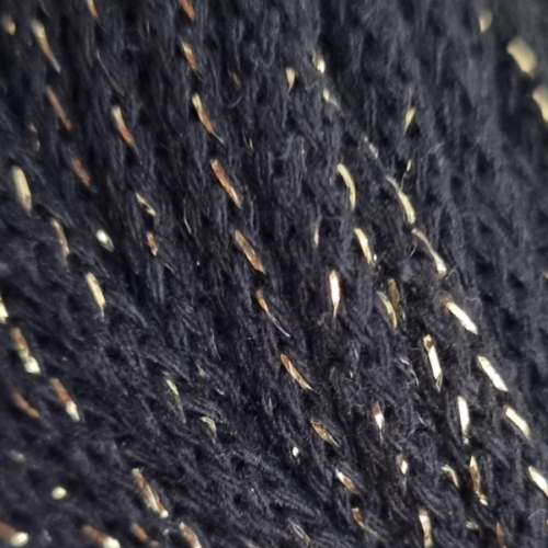 Sznurek 5 mm PREMIUM COTTON GLITTER, 50m PCG106 CZARNE ZŁOTO