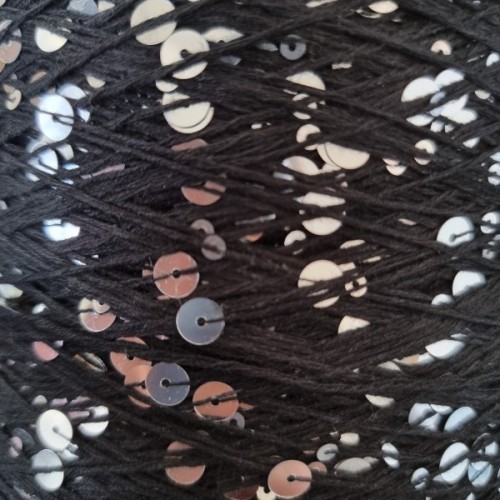 Włóczka cekinowa Blink! nr BAJ007 czarny