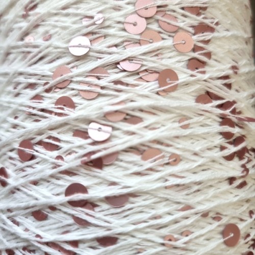 Włóczka cekinowa Blink! nr BAJ017 biały /róż