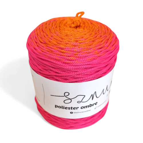 Sznurek poliestrowy OMBRE 3 mm, 300m OM44 pomarańczowy/barbie