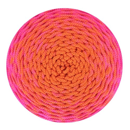 Sznurek poliestrowy OMBRE 3 mm, 300m OM44 pomarańczowy/barbie