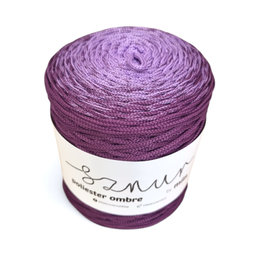Sznurek poliestrowy OMBRE 3 mm, 300m OM46 fiolet/ciemny wrzos