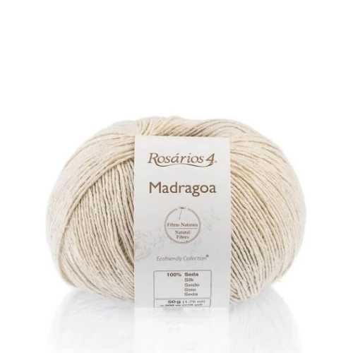 Włóczka jedwabna Rosarios Madragoa 01 naturalny
