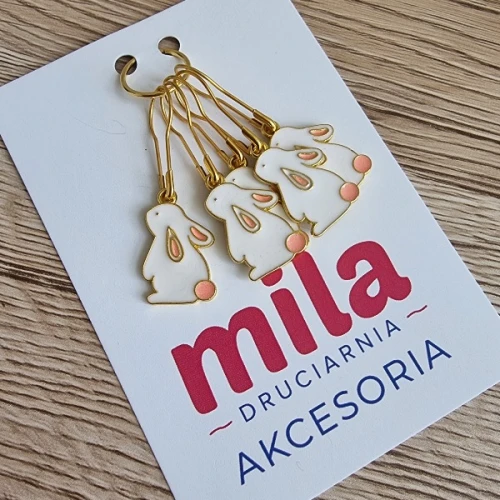 Markery, znaczniki oczek 5 szt, nr 15 króliczek