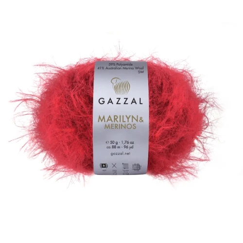 Włóczka Gazzal Marilyn&Merinos 8265 czerwony