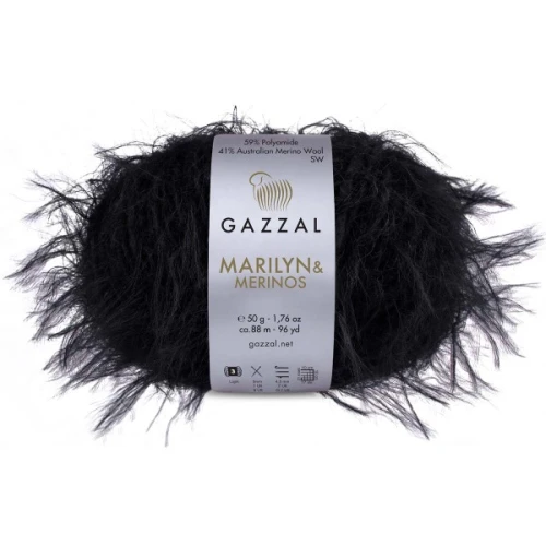 Włóczka Gazzal Marilyn&Merinos 8281 czarny