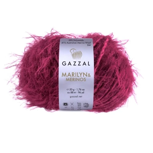 Włóczka Gazzal Marilyn&Merinos 8267 bordowy