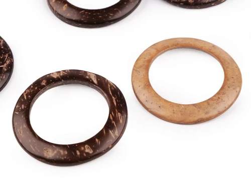 Kółko kokos 30mm makrama, 10szt, naturalny