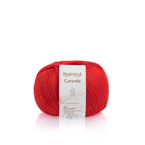 Włóczka Rosarios 4 Caravela 10 czerwony