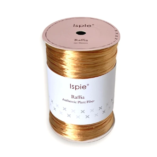 Rafia Ispie 215B Gold, raffia Ispie do szydełkowania, papierowa, wiskoza, perłowa