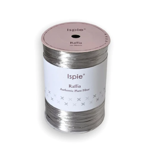 Rafia Ispie 220A Metallic Gray, raffia Ispie do szydełkowania, papierowa, wiskoza