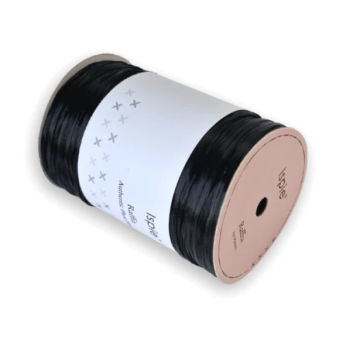 Rafia Ispie 126A czarny, raffia Ispie do szydełkowania, papierowa, wiskoza,