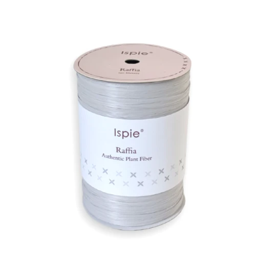 Rafia Ispie 120A jasny szary, raffia Ispie do szydełkowania, papierowa, wiskoza