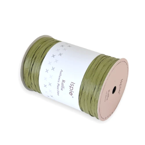 Rafia Ispie 121A Olive, raffia Ispie do szydełkowania, papierowa, wiskoza