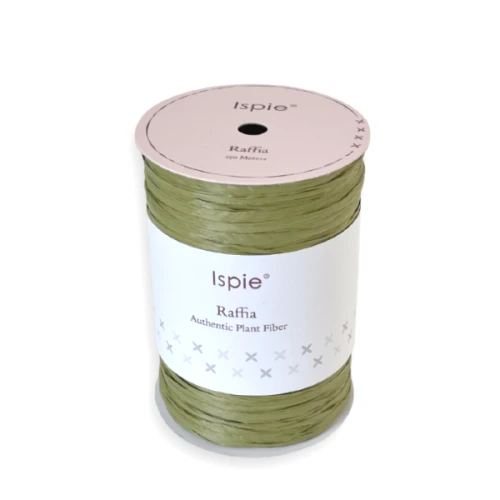 Rafia Ispie 121A Olive, raffia Ispie do szydełkowania, papierowa, wiskoza