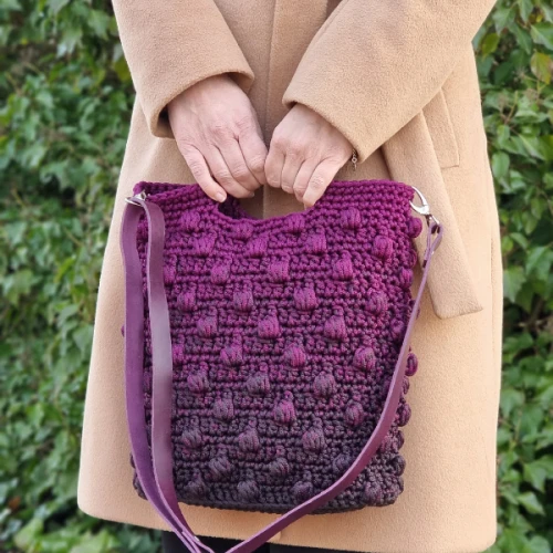Wzór na torebkę PUFFYBAG od Calu Art ZE SZNURKA POLIESTROWEGO OMBRE BY MILA