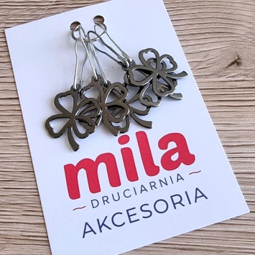 Markery, znaczniki oczek 5 szt, nr 19 koniczyna, czarny nikiel