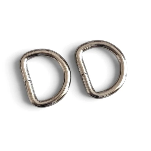 Półkółko metalowe 25x20 mm, nikiel