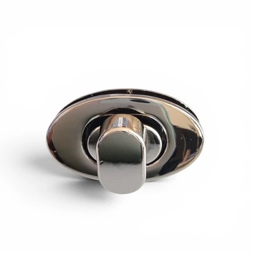 Zapięcie do torebek obrotowe owalne 37x22mm , nikiel